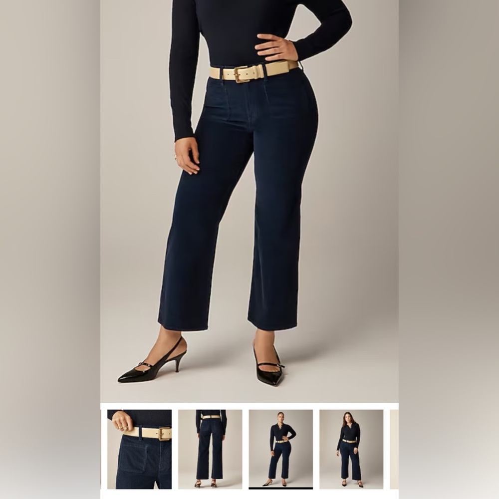 NEW J. Crew Black Wide-legged Corduroy Sailor Pants